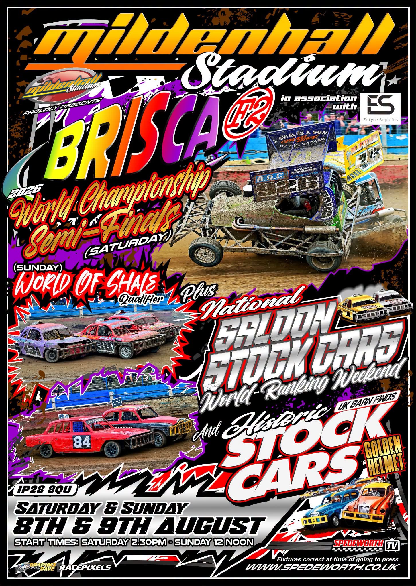 Mildenhall 8th & 9th August 2026 BriSCA F2 Semi Finals Weekend